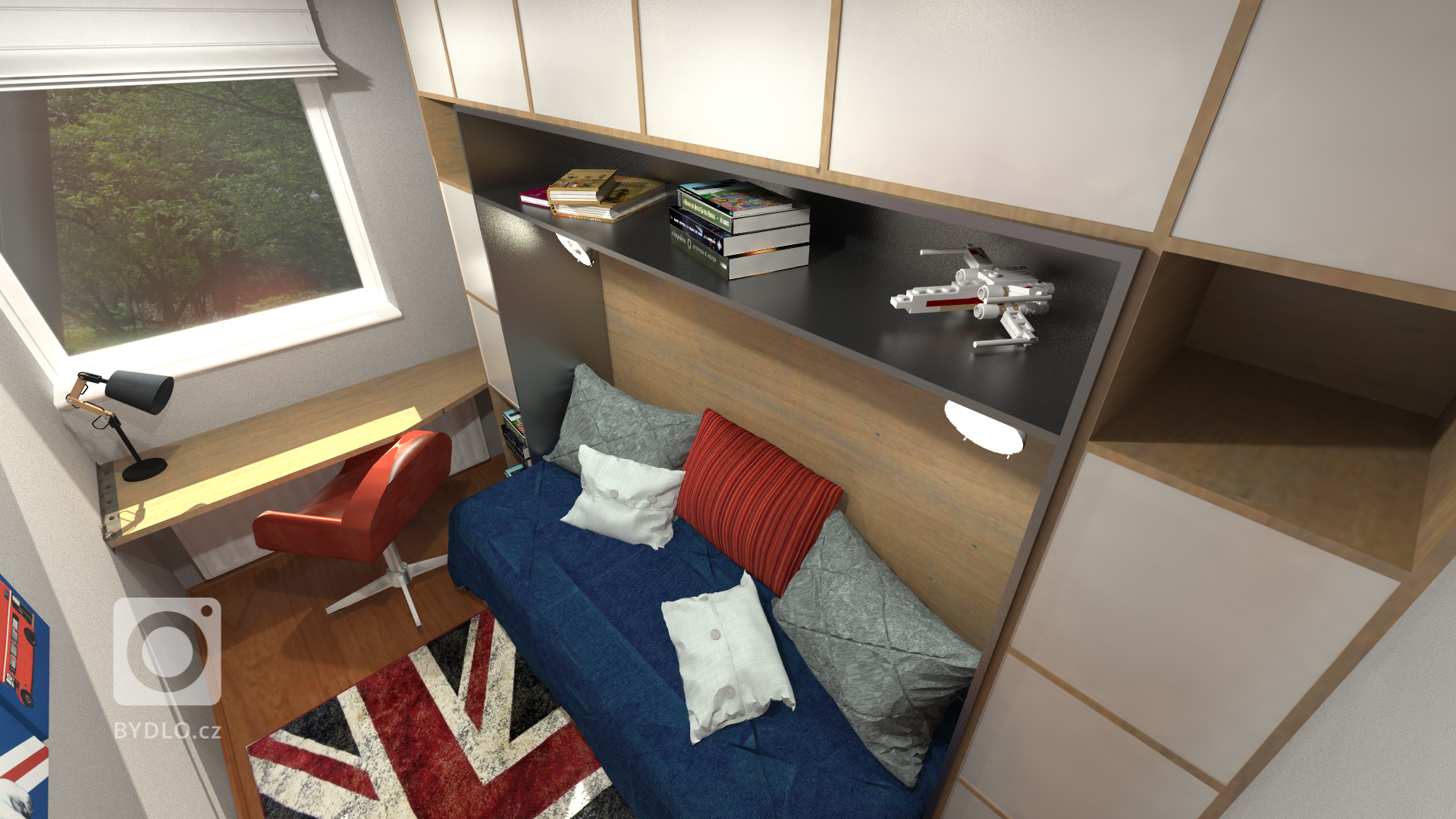 Vizualizace pokoje pro teenagera 