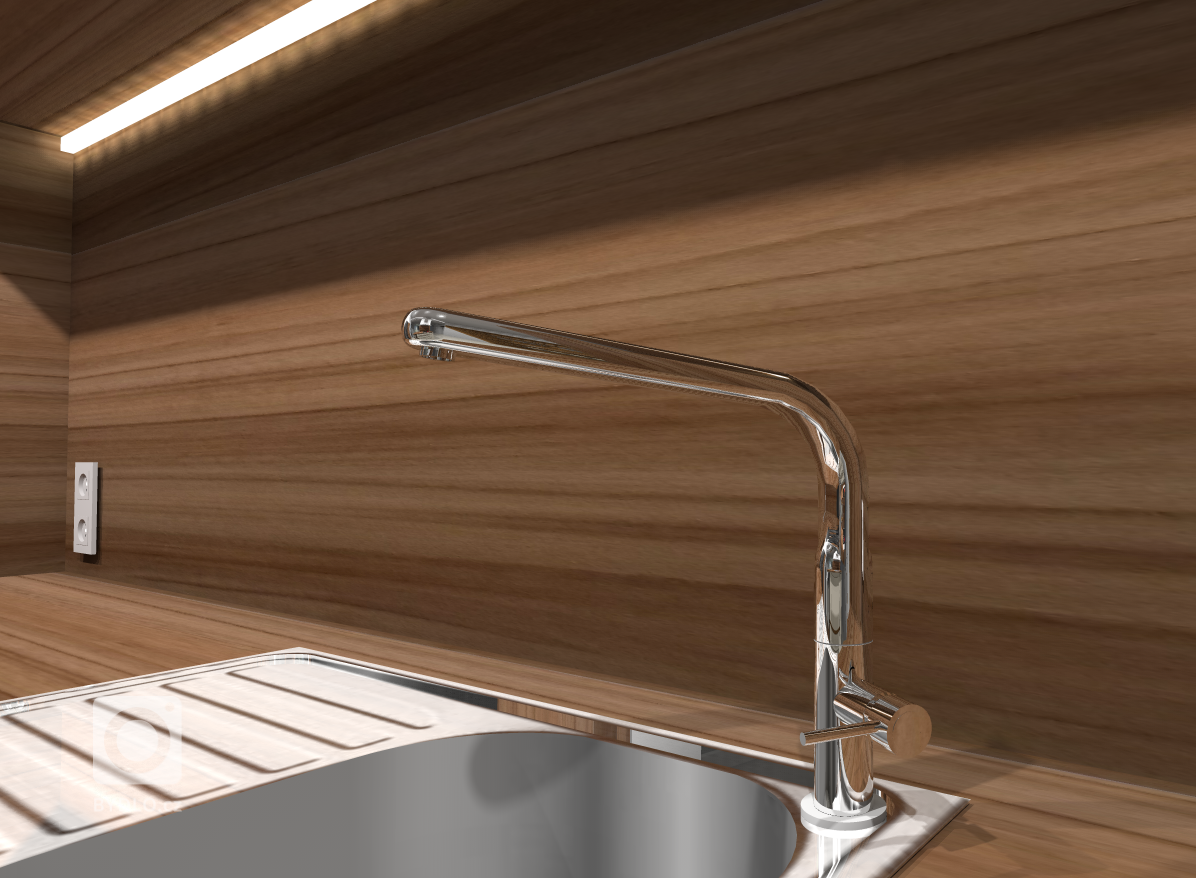 Vizualizace, detail kuchyňské linky