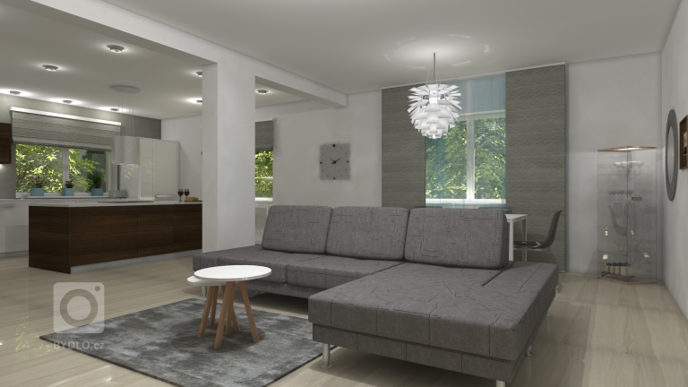 Vizualizace obývací pokoj