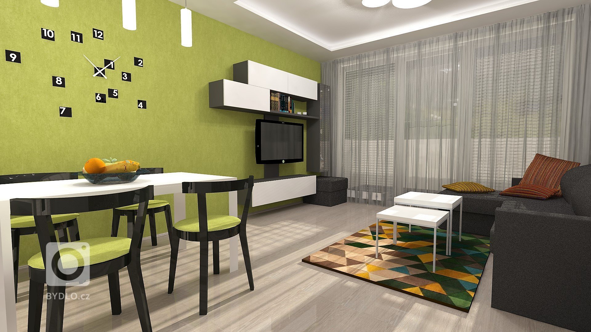 Vizualizace obývacího pokoje