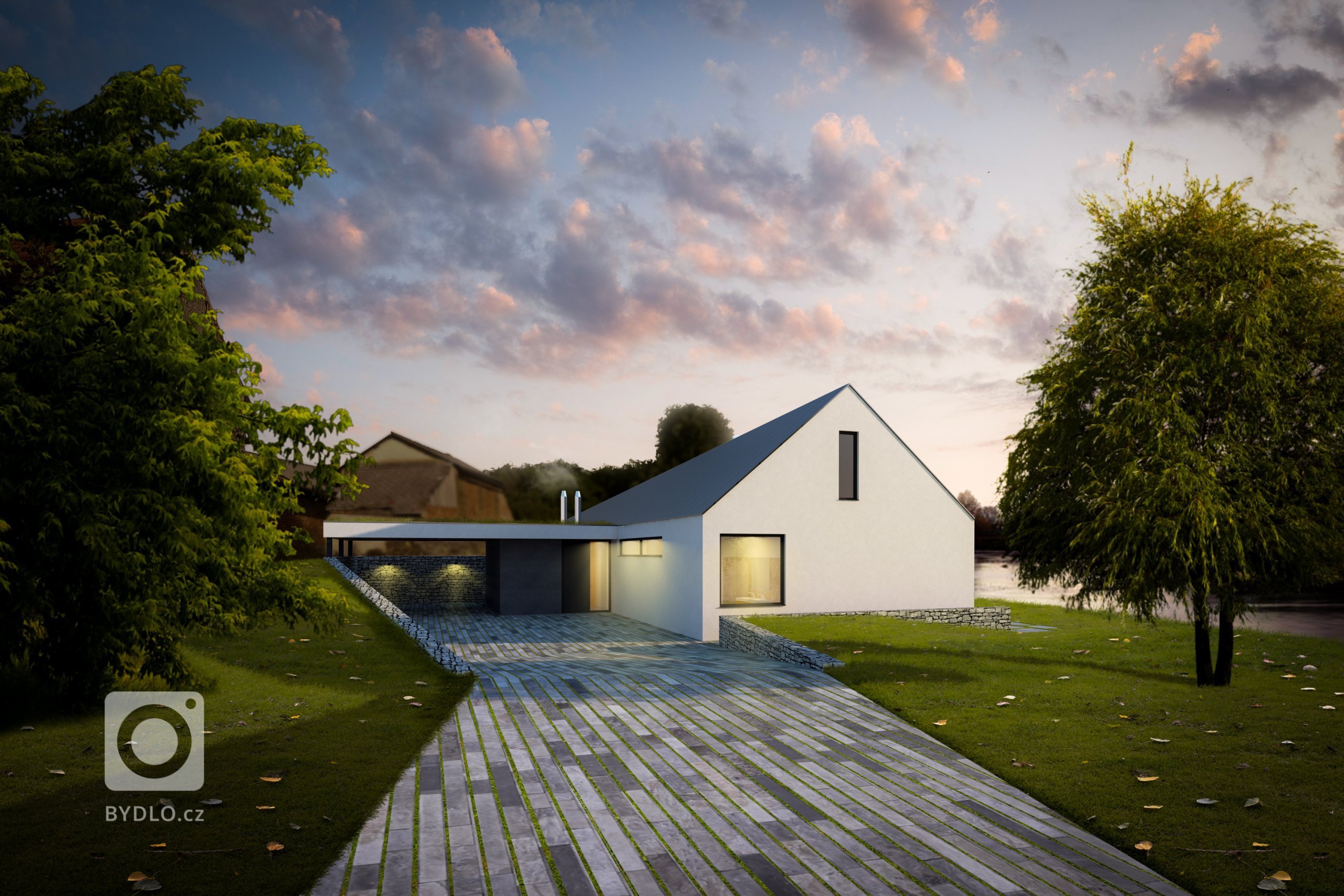 Zadáním bylo vytvořit návrh takového domu, jež by těžil z výhodné situace (jižní svah), nabízel adekvátní propojení s exteriérem a dokázal akcentovat či využít…