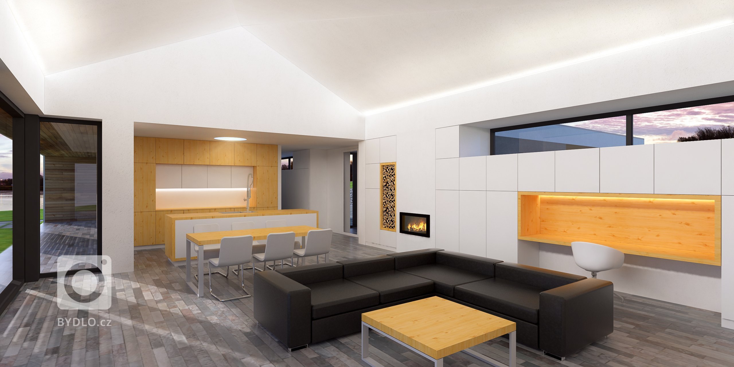 Zadáním bylo vytvořit návrh takového domu, jež by těžil z výhodné situace (jižní svah), nabízel adekvátní propojení s exteriérem a dokázal akcentovat či využít…