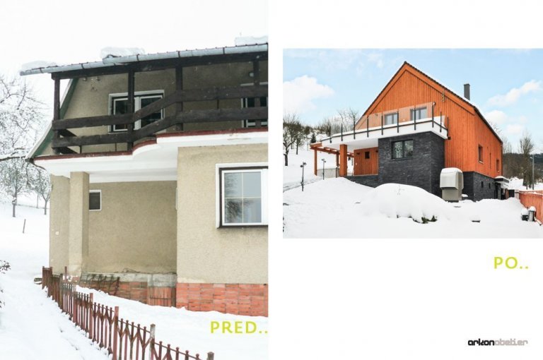 rodinný dom zo 60. rokov sme kompletne zrekonštruovali do novej súčasnej architektúry. budova sa nachádza na vidieku v horách. drevený obklad bol kľúčovým…