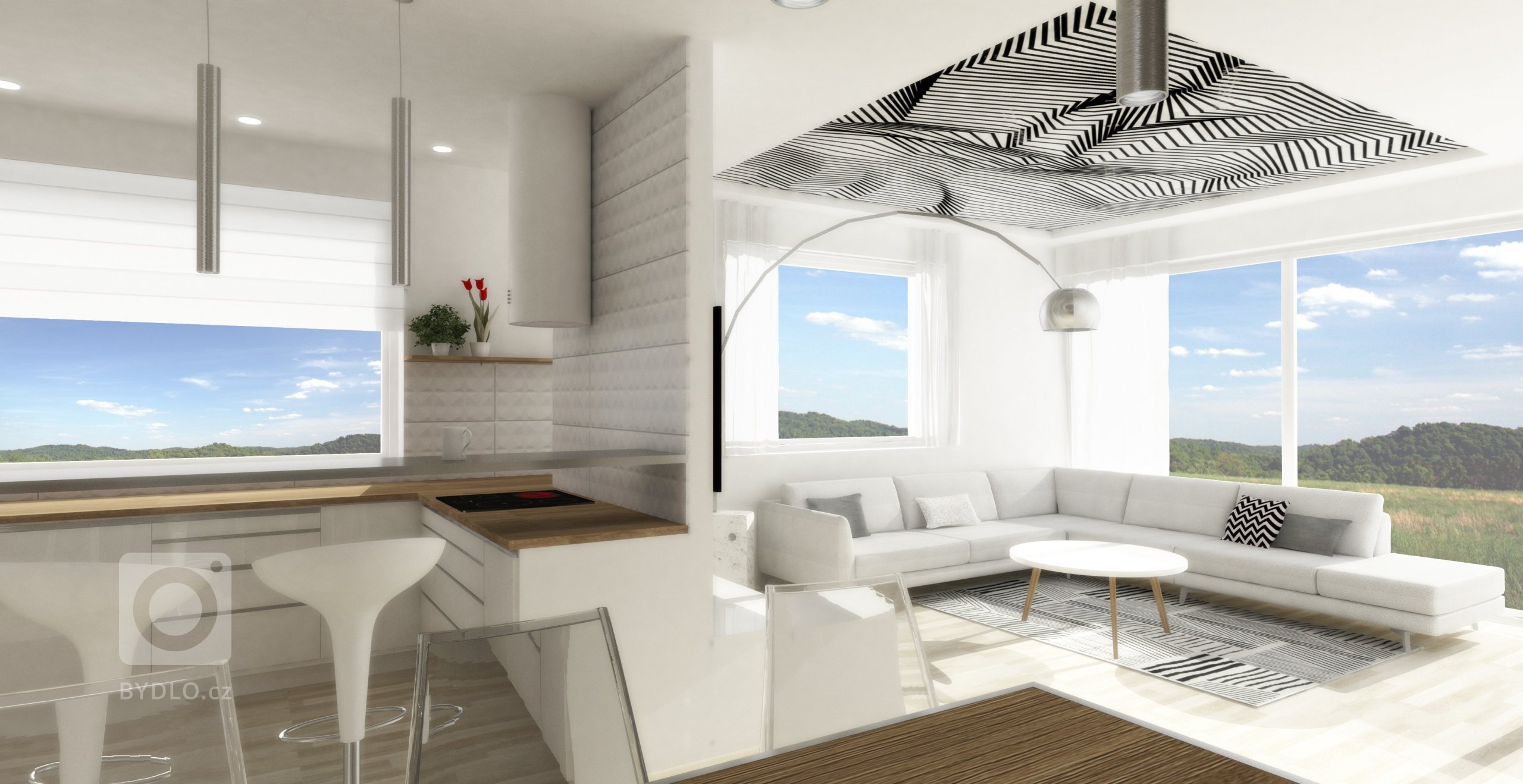 Návrh obývacího pokoje s kuchyní a jídelnou. Požadavek byl na jednoduchost a čistotu provedení, ale tajné přání bylo, aby to v detailu působilo luxusně.…