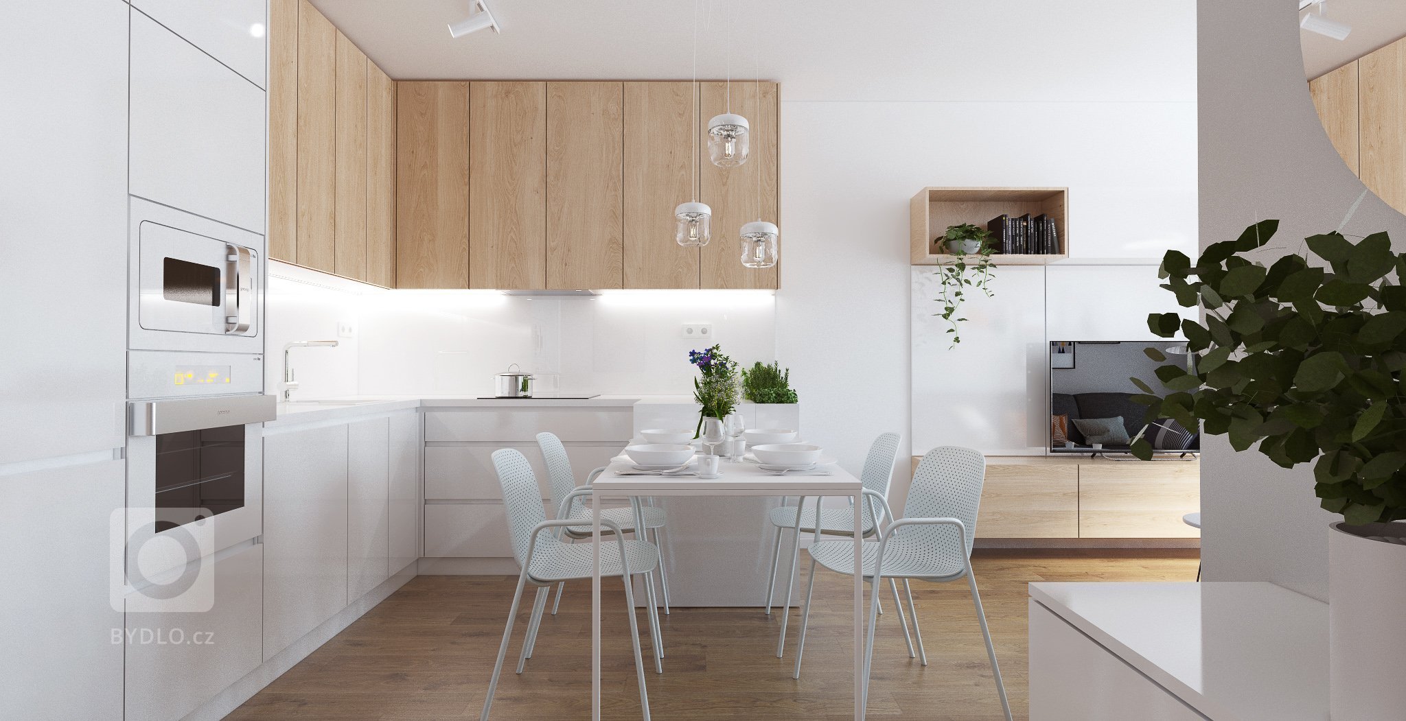 Denná zóna dvojizbového bytu v obľúbenom projekte Slnečnice bola navrhnutá nadčasovo. Kombinácia bielej a dreva je preferovaná najmä preto, že poskytuje…