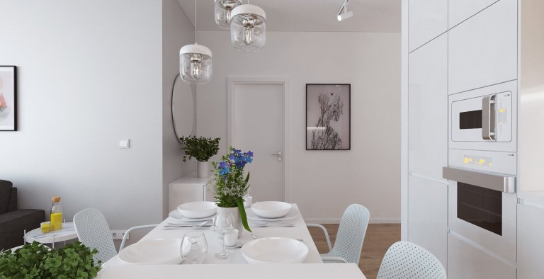 Denná zóna dvojizbového bytu v obľúbenom projekte Slnečnice bola navrhnutá nadčasovo. Kombinácia bielej a dreva je preferovaná najmä preto, že poskytuje…