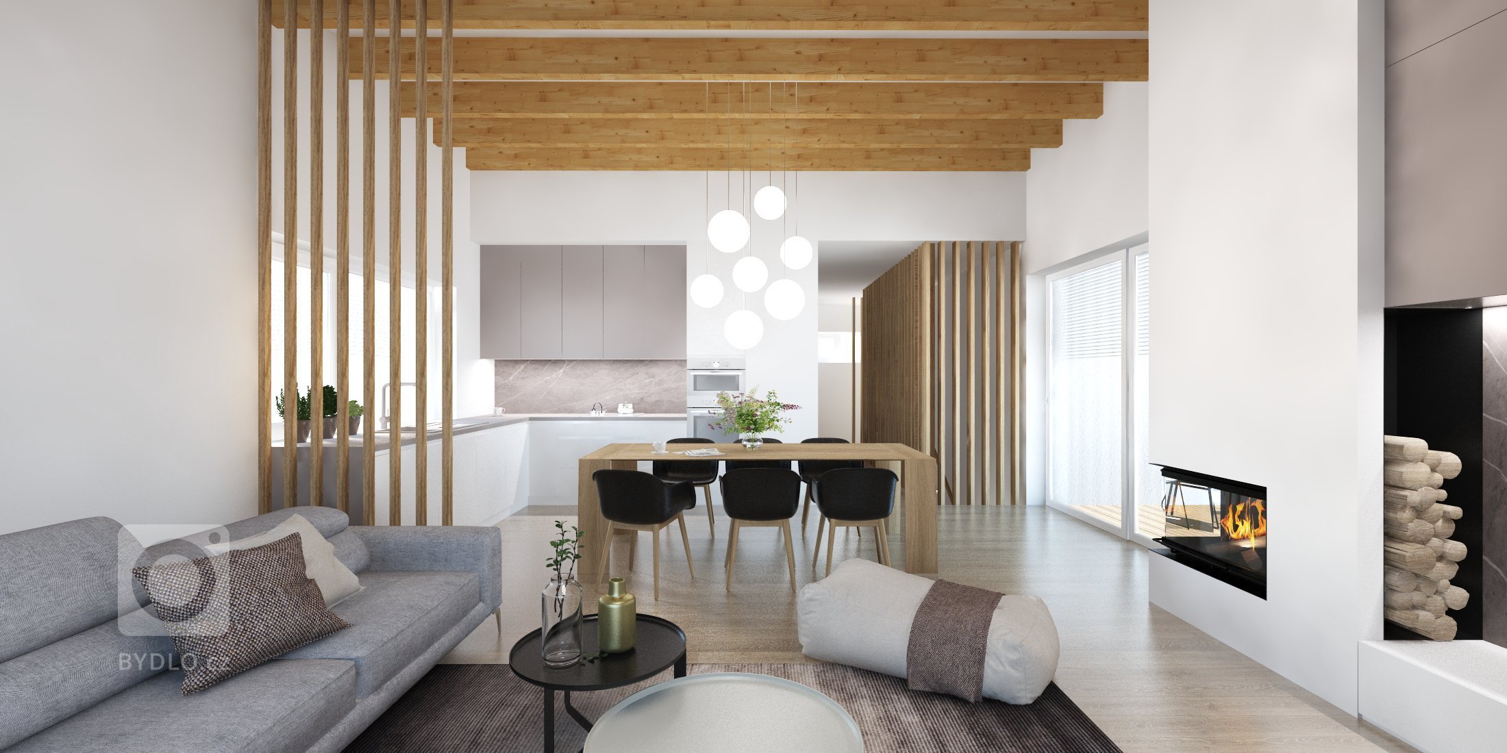 Príjemný interiér rodinného domu, ktorý je navrhnutý v obľúbených naturálnych farbách s dôrazom na nadčasovosť.
