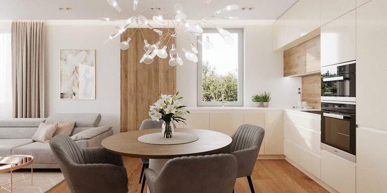 Elegantný byt v zemitých farbách.&nbsp;Dôležitou úlohou, ktorá súvisela s požiadavkou na jednoduchý čistý interiér, bolo vytvoriť dostatok úložných priestorov.…