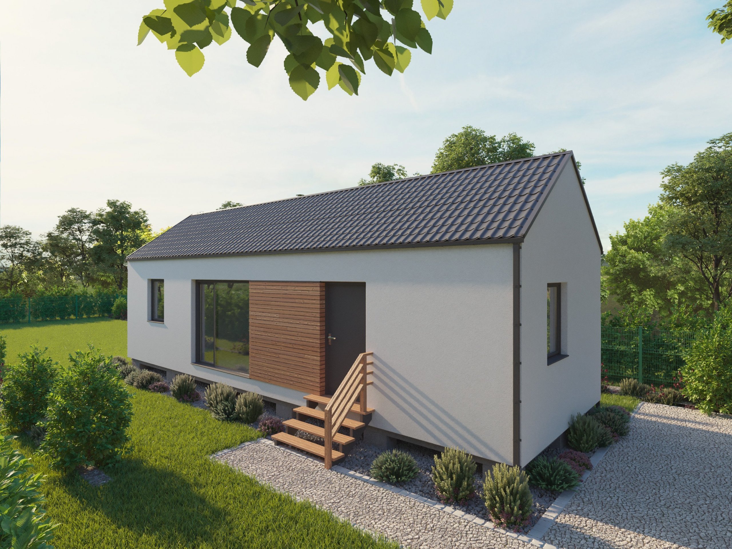 Dřevostavba o rozměrech 12x4m Easy 40 – vhodná pro náročnější zákazníky, kteří chtějí více prostoru za nízkou cenu. Levné, přesto kvalitní bydlení.…