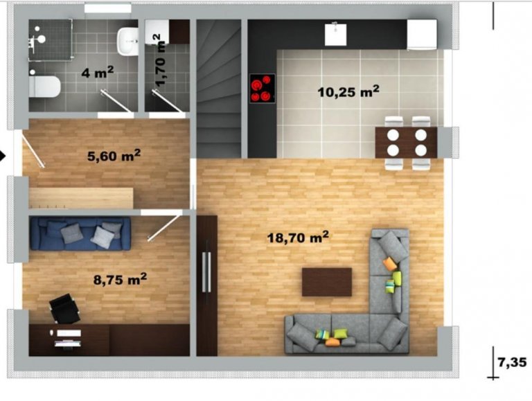 Dvoupatrový dům pro větší rodinu 5+KK , který&nbsp;jsme postavili v krásné obci Nováčady na Slovensku. Užitná plocha domu je&nbsp;104,6 m2&nbsp;a zastavěná…