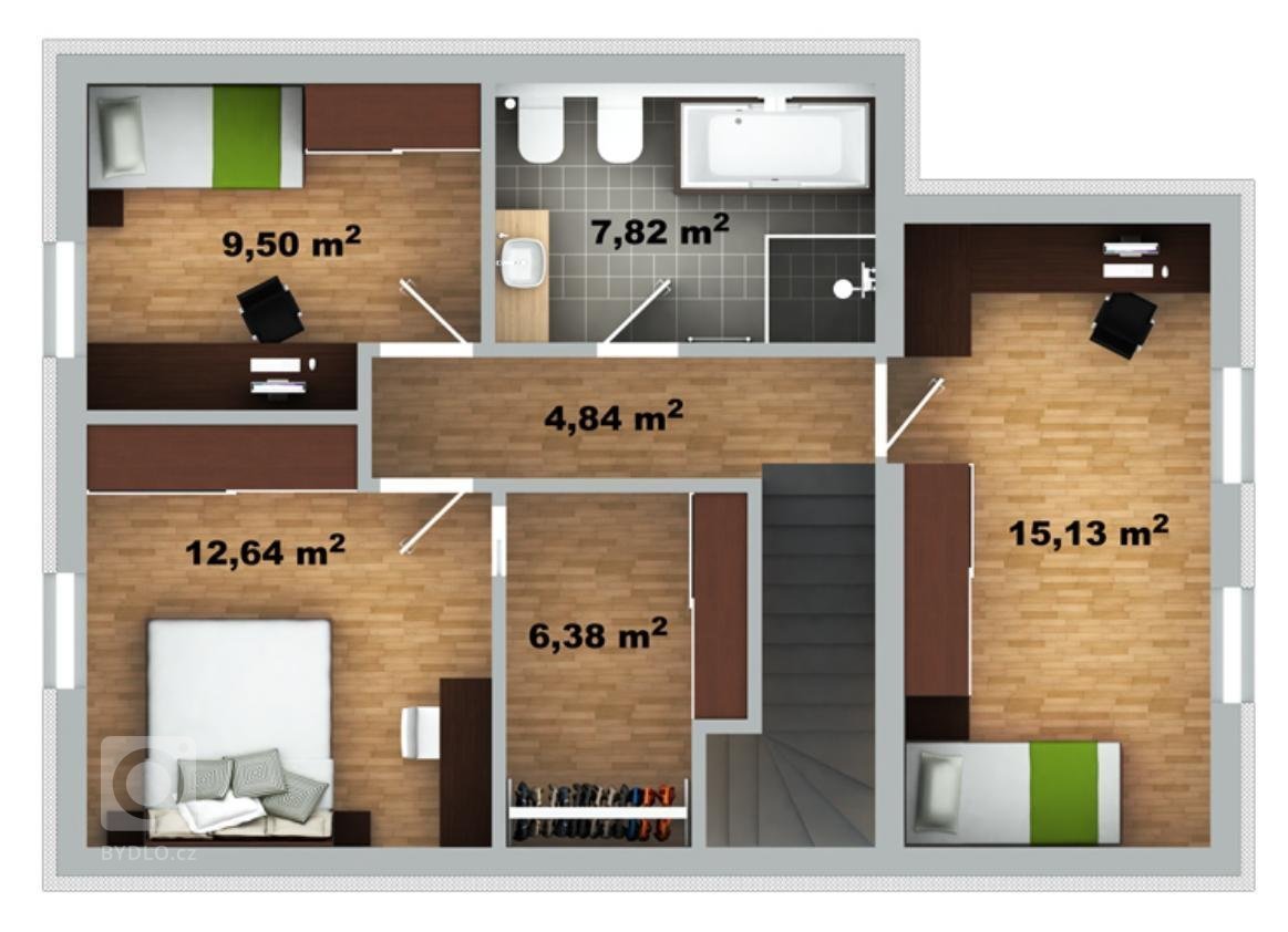 Miluška 5 je dvoupatrový dům 4+KK+G, jehož dispozici je možné si variabilně uzpůsobit a místo garáže tak například může být pokoj navíc. Užitná plocha domu je…
