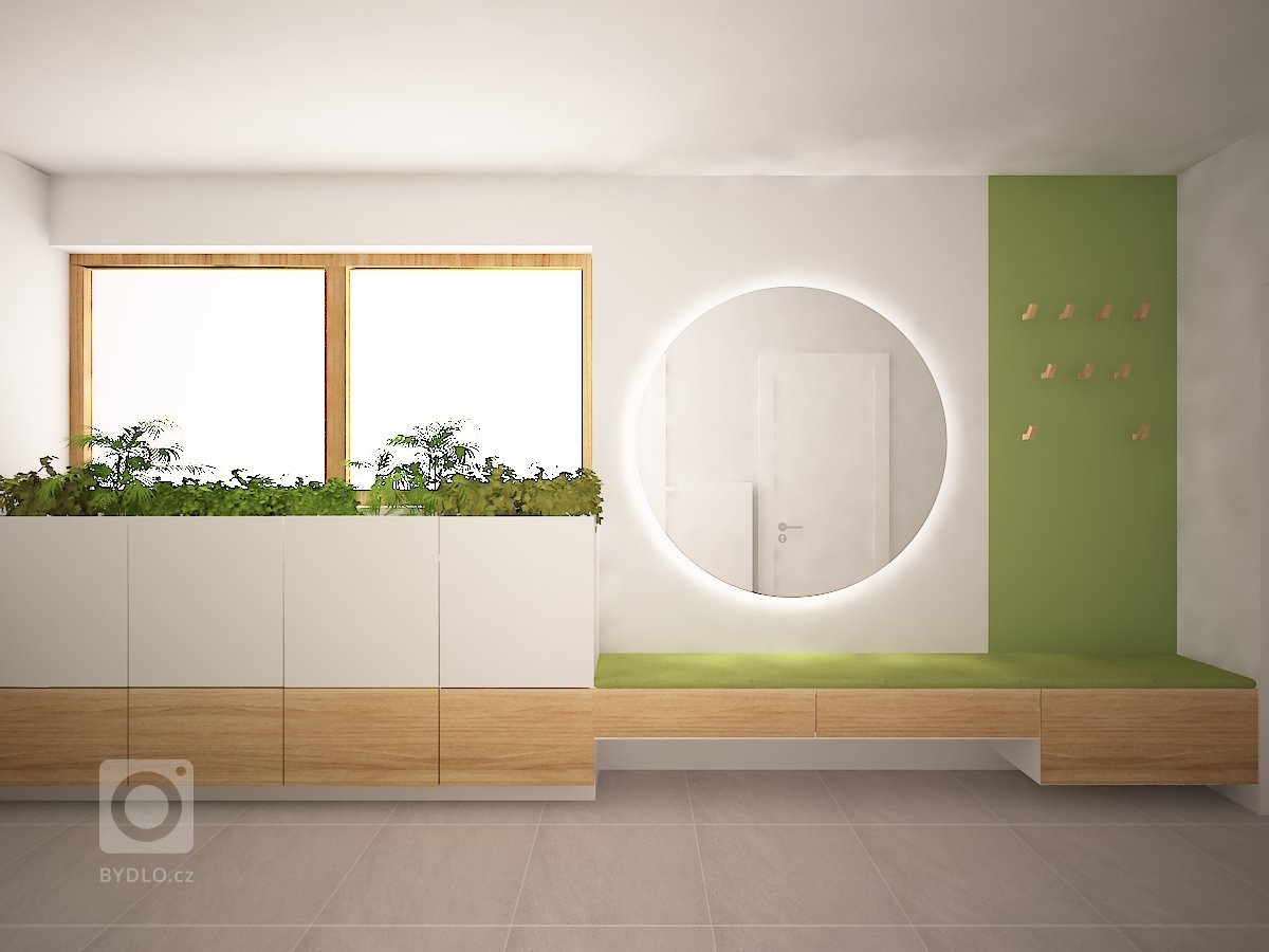 Interiér developerského bytu v Praze. Návrh je kombinací minimalistického ortogonálního přístupu s hravými asytmetrickými prvky. Netradiční je umístění otáčecí…