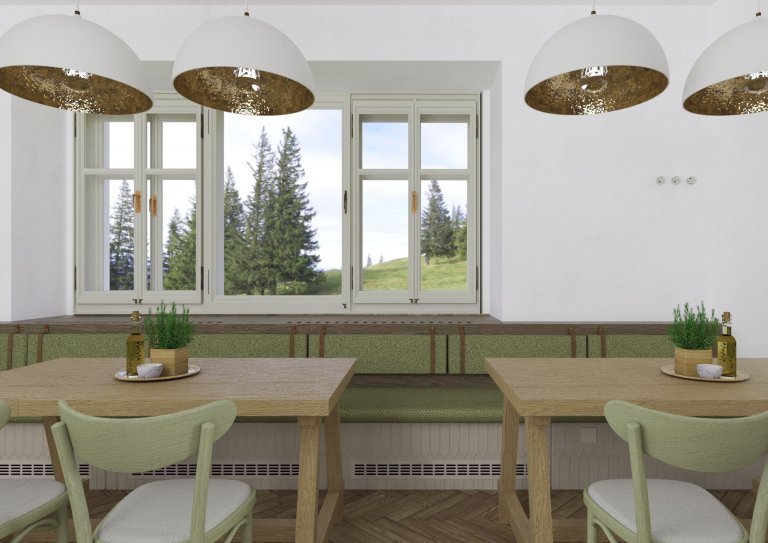 Rekonstrukce&nbsp;interiéru restaurace a kulturního domu v&nbsp;Dolním Dvořišti se nese v&nbsp;duchu klasické venkovské hospody. První podlaží slouží jako…