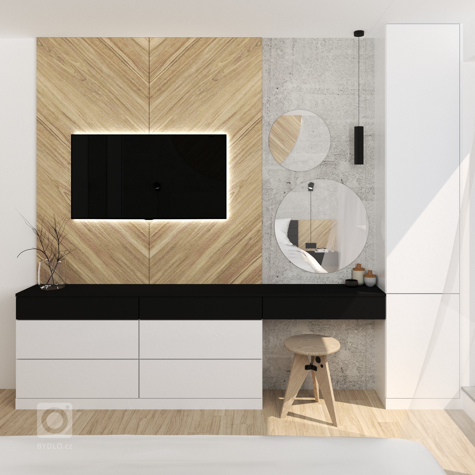 Po předchozí spolupráci na návrhu dětských pokojů pro jejich tři ratolesti nás rodiče oslovili, abychom vytvořili nové útočiště i pro ně. V ložnici si přáli…