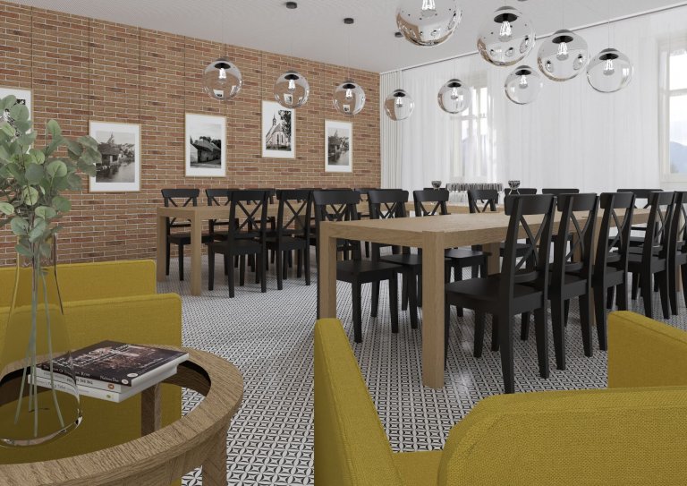 Rekonstrukce&nbsp;interiéru restaurace a kulturního domu v&nbsp;Dolním Dvořišti se nese v&nbsp;duchu klasické venkovské hospody. První podlaží slouží jako…