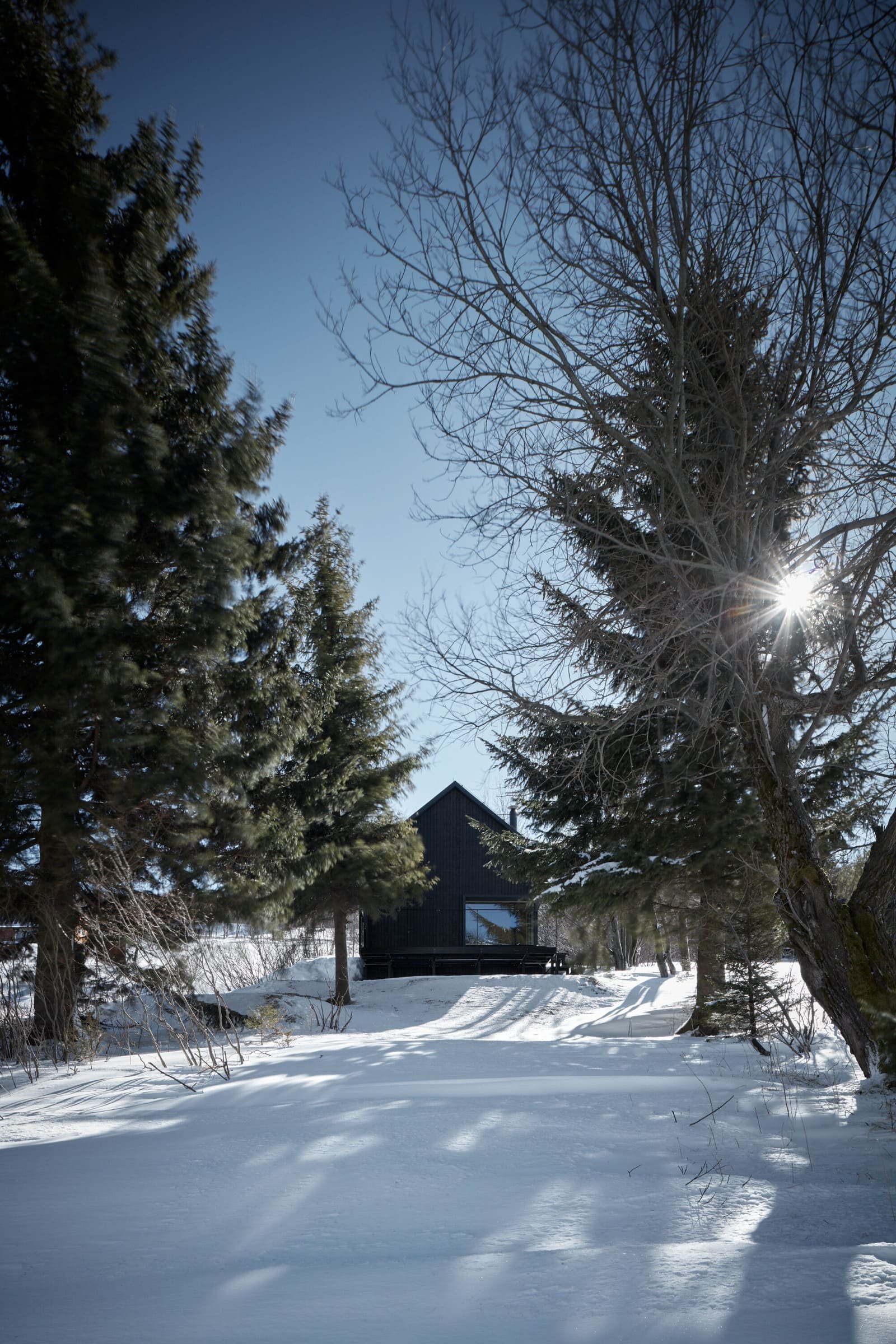 Dřevěná chata v Krkonoších obložená plechem