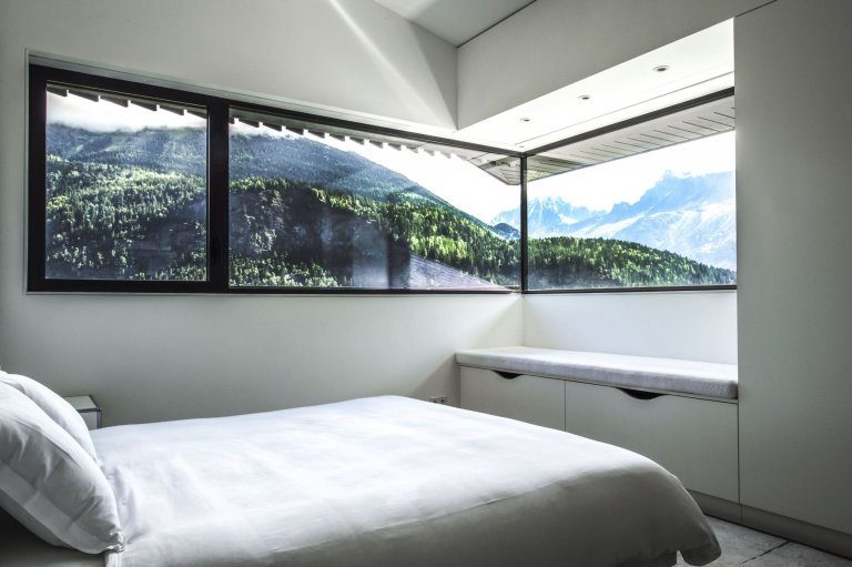 Horská chata v Chamonix s výhledem na Mont Blanc