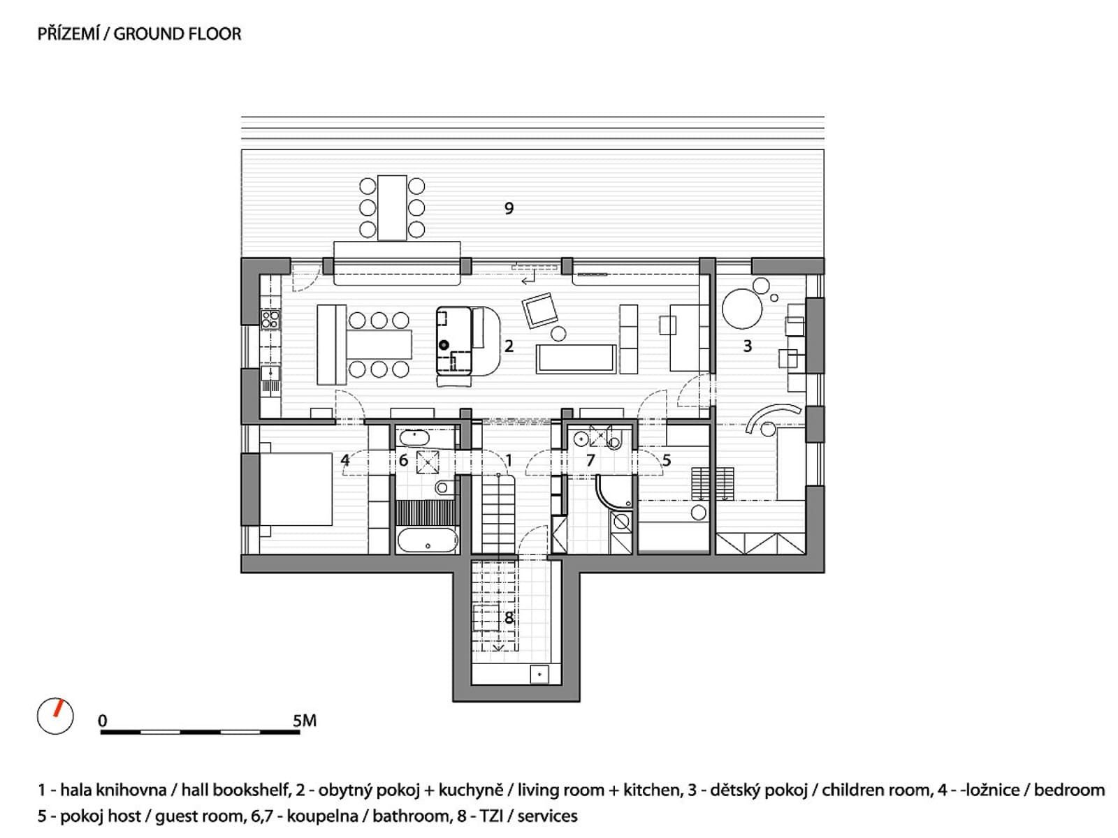 Originální dům na svažitém pozemku