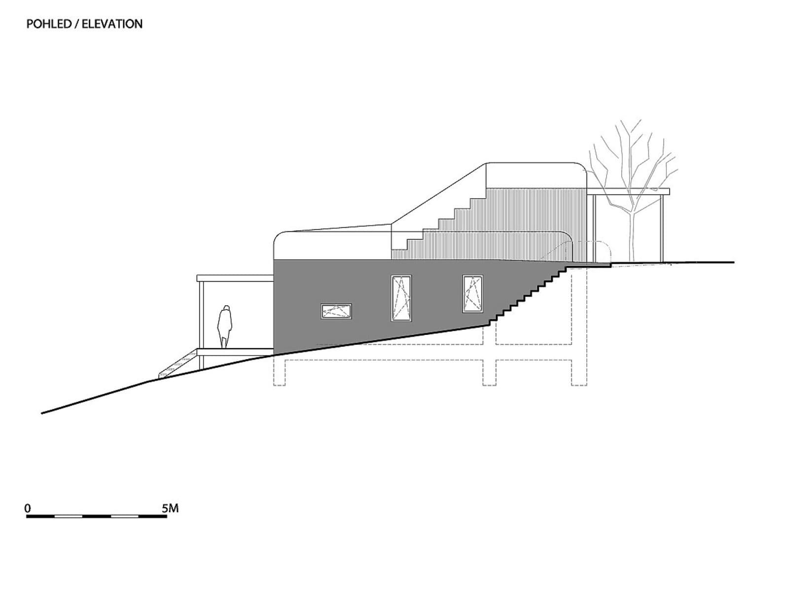 Originální dům na svažitém pozemku