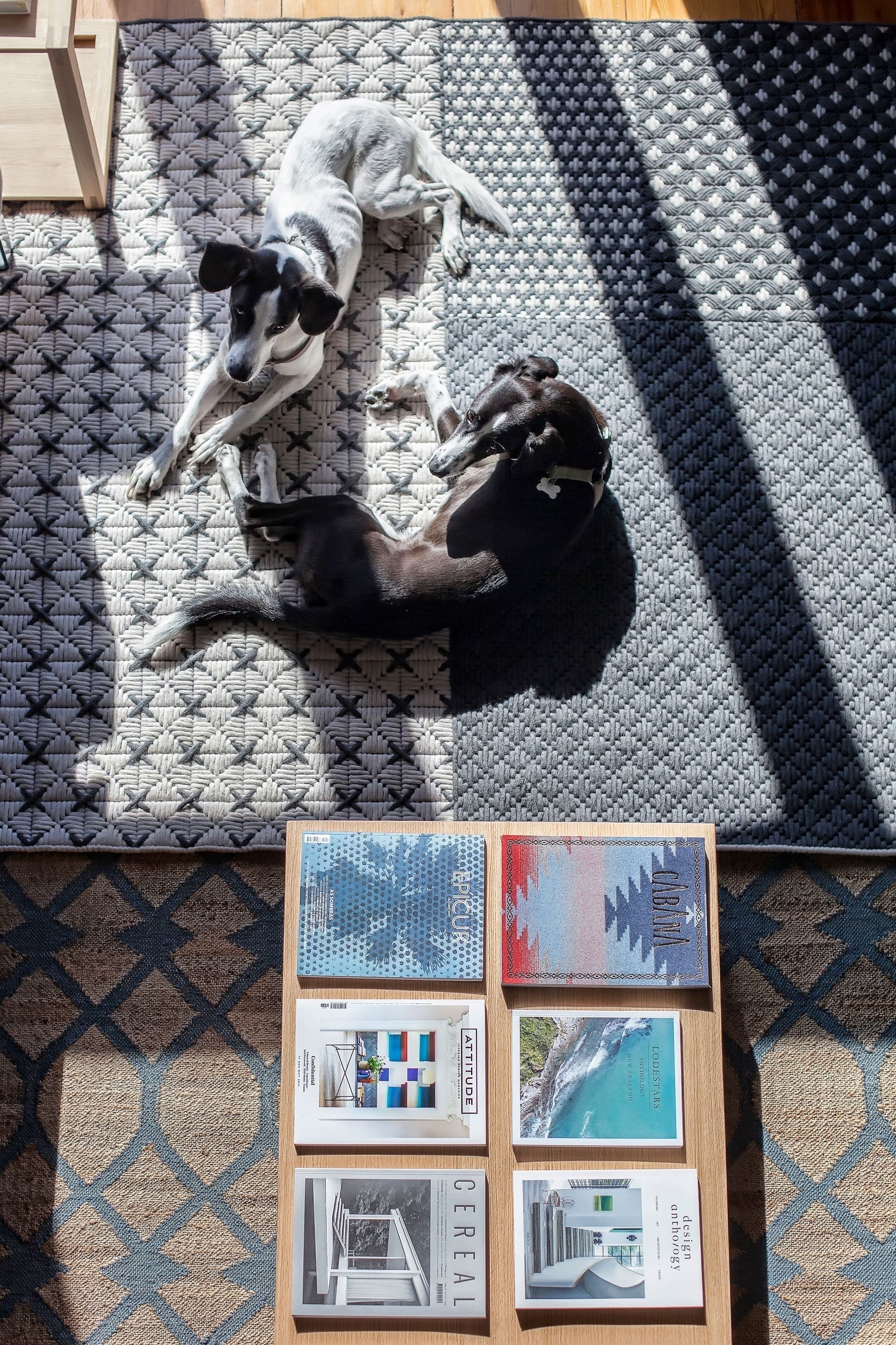 Prostorný podkrovní ateliér v modré barvě