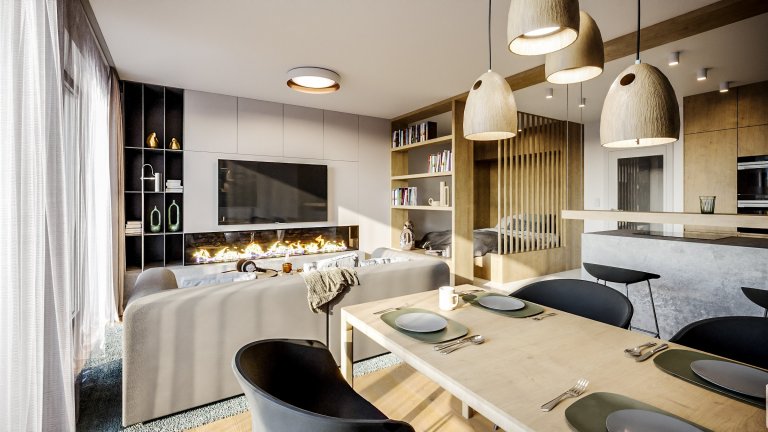 Apartmánový dům Harrachov - interiér skandinávský