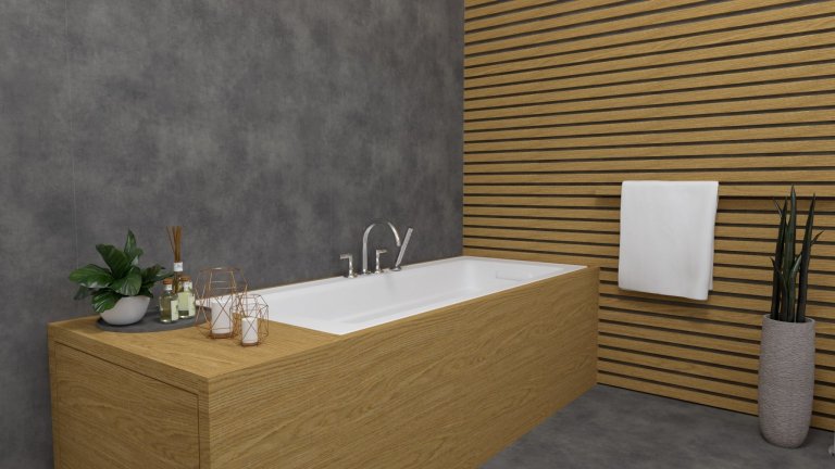 Vizualizace interiéru pro mladý pár.&nbsp;

V tomto ineriéru jsme volili&nbsp;teplý odstín&nbsp;dřeva na podlaze v kombinaci betonové stěrky v tmavě šedém…