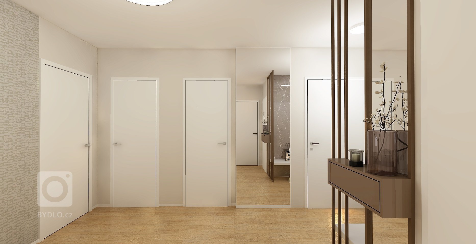 Byt v nejvyšším patře nového bytového domu nabízí&nbsp;krásné výhledy na Brno. Celý interiér je v jemných, &nbsp;přírodních tónech, Dispozice 3kk je téměř…