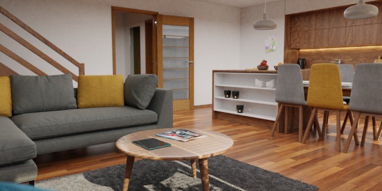 Návrh obývacího pokoje jsem připravila pro mladou pětičlennou rodinu. Původně plánovanou kuchyňskou linku ve tvaru L jsem nahradila rovnou linkou doplněnou o…