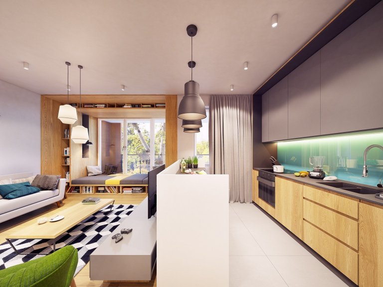 Funky moderní interiér s přírodními akcenty