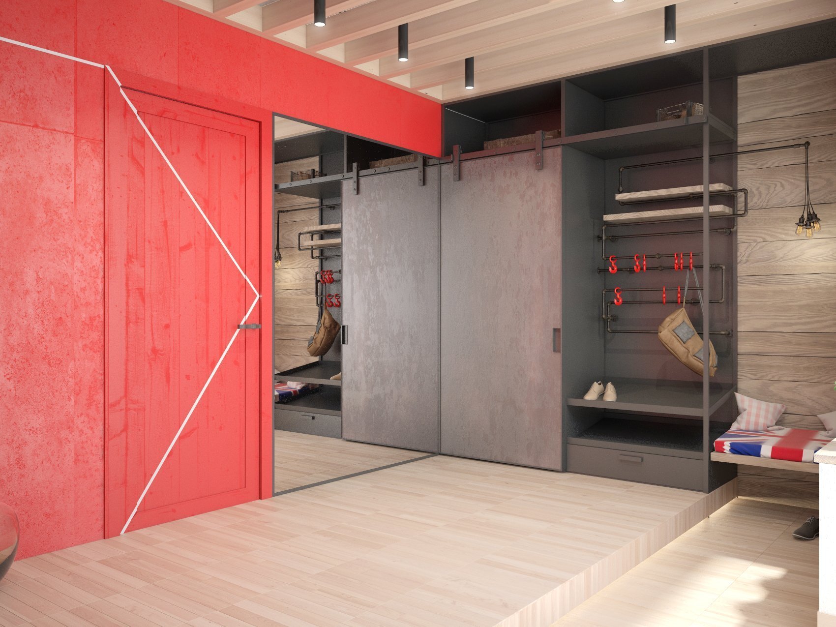 Industriální bydlení s teplými tóny v Minsku