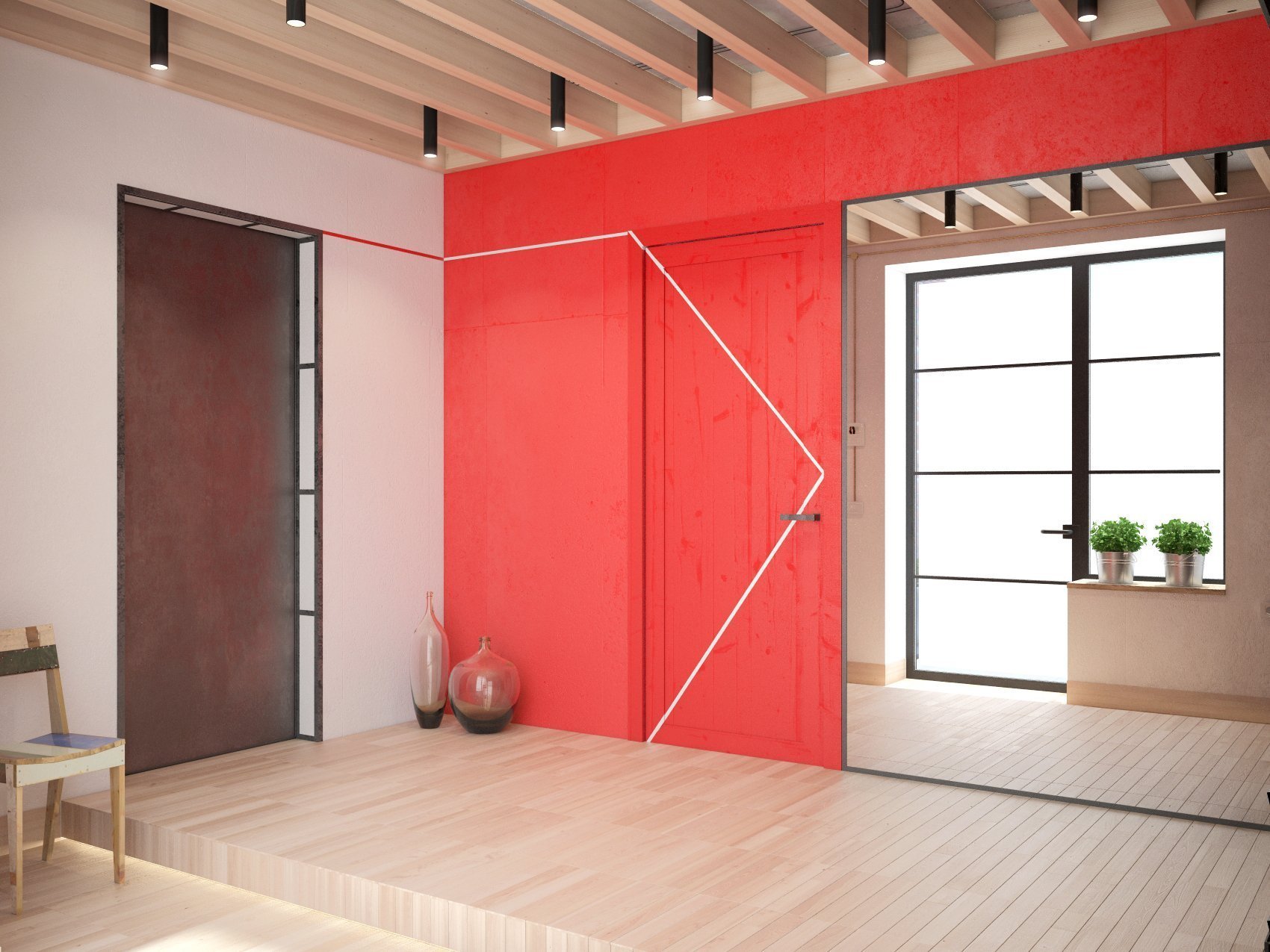 Industriální bydlení s teplými tóny v Minsku