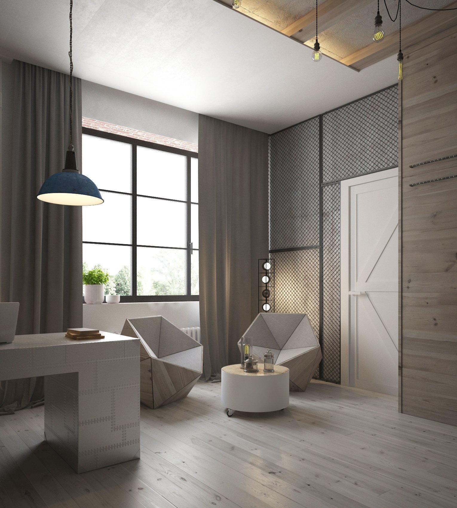 Industriální bydlení s teplými tóny v Minsku