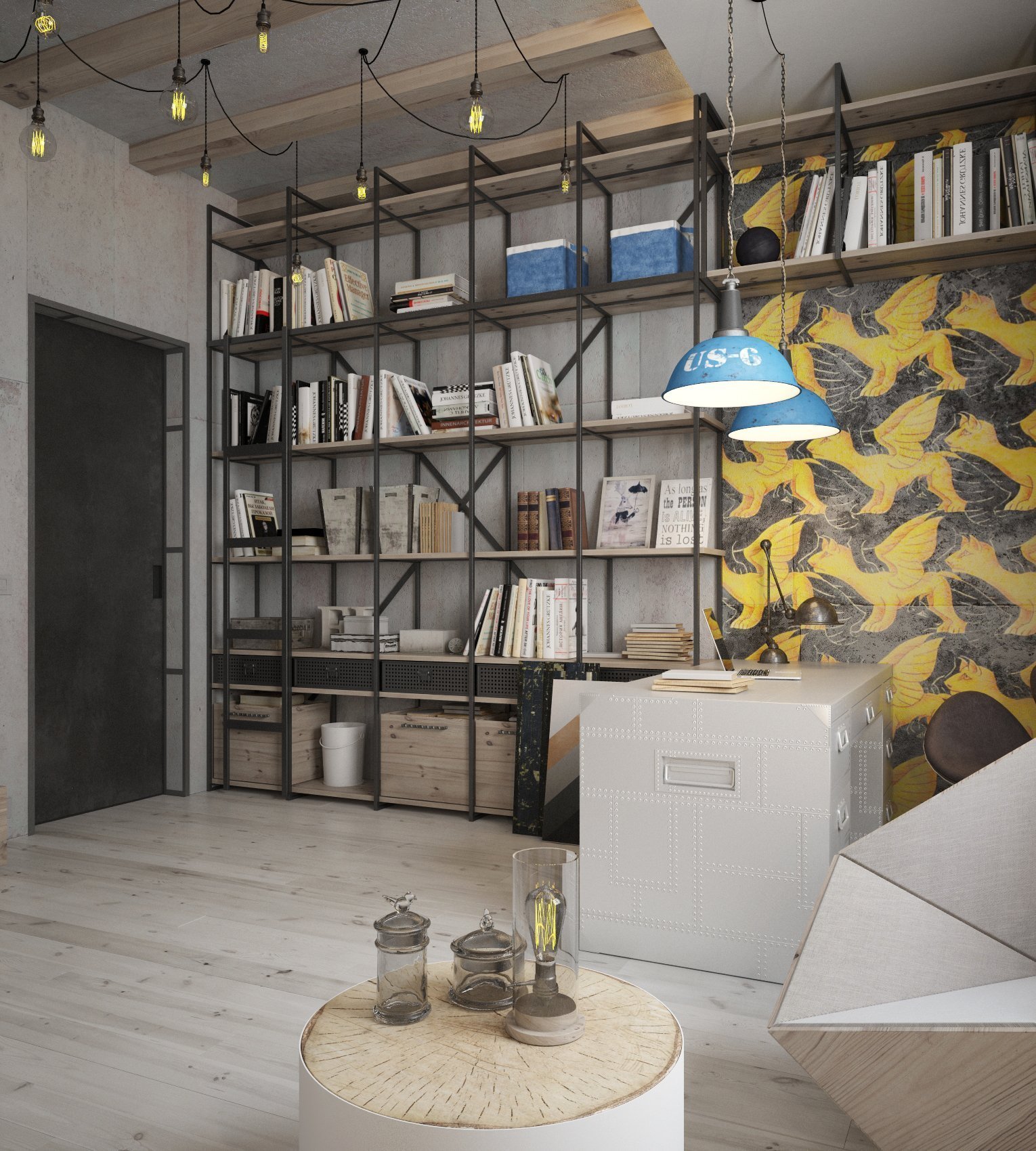 Industriální bydlení s teplými tóny v Minsku