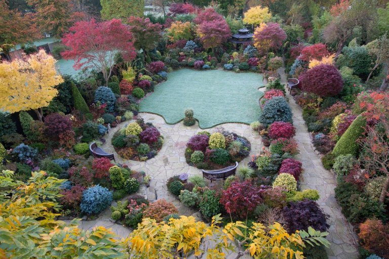 Oceňovaná zahrada hraje všemi odstíny podzimních barev