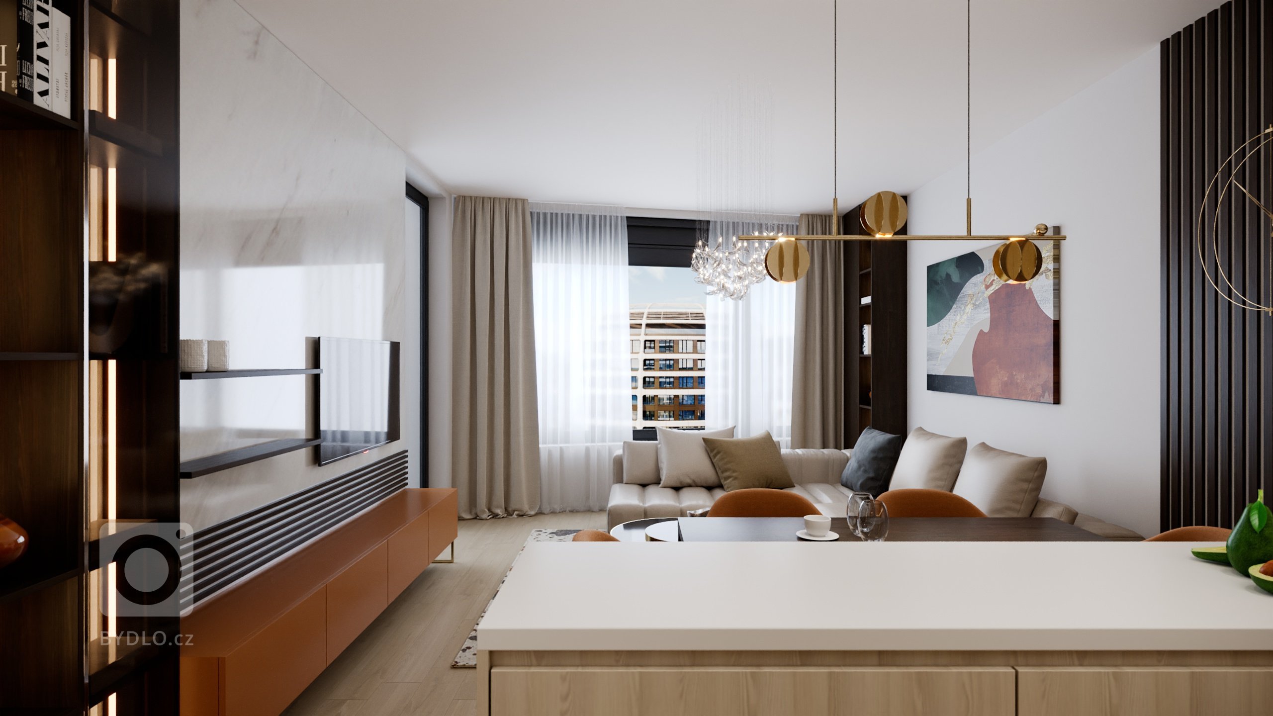 Predstavujeme vám luxusný interiérový design bytu ve Sky parku z interiérového štúdia&nbsp;PRUNUS.&nbsp;Terakotová farba v harmonickom interiéri navodí dobrú…