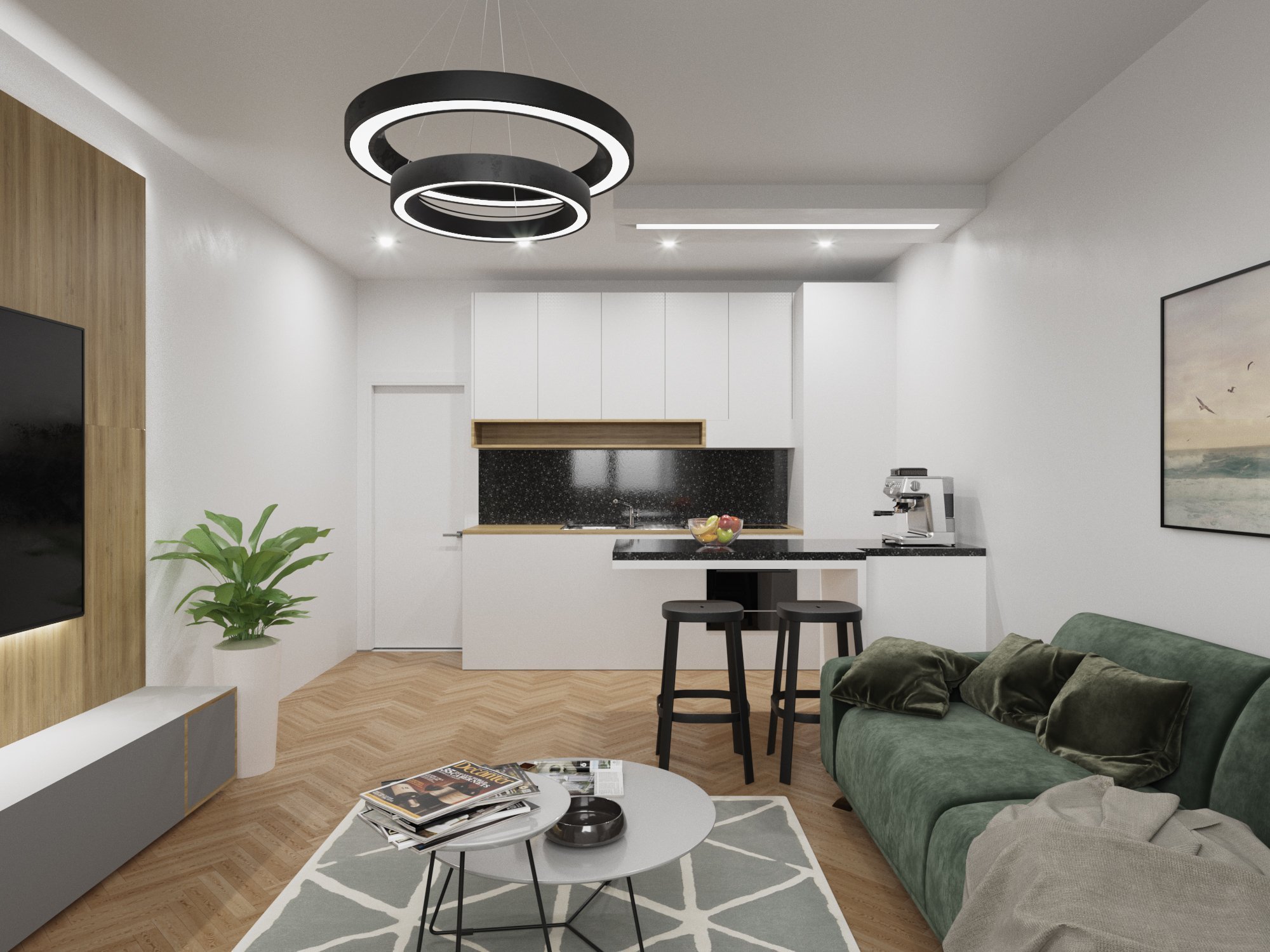 Vizualizace bytu 2kk , Nusle Praha.
Pro investora zpracovaný 3D render pro prodej bytu. Zadáním bylo ukázat budoucím majitelům nemovitosit, jak do malého…