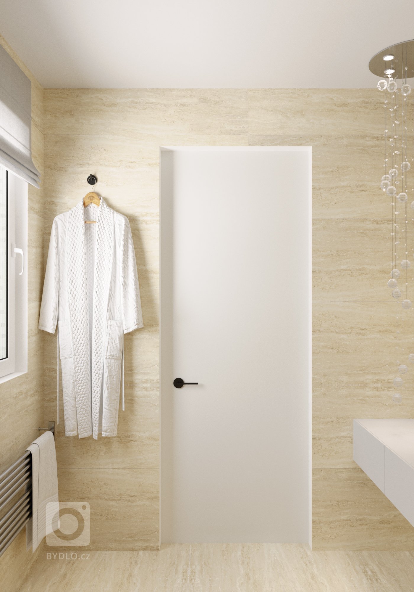 Stylové wc - obklad z travertinu, umyvadlo a baterie ze serie Gessi Gocia dodává místnosti wellness pocit a povyšuje wc místnost na vyšší úroveň.&nbsp;

…