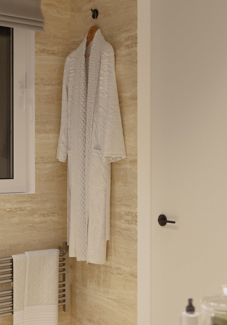Stylové wc - obklad z travertinu, umyvadlo a baterie ze serie Gessi Gocia dodává místnosti wellness pocit a povyšuje wc místnost na vyšší úroveň.&nbsp;

…