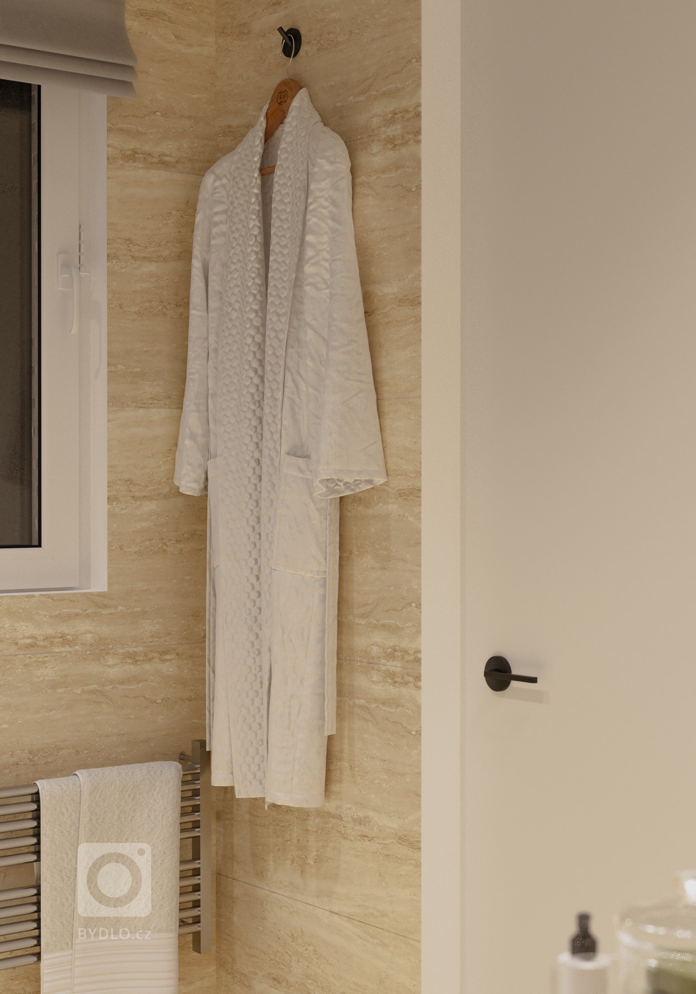 Stylové wc - obklad z travertinu, umyvadlo a baterie ze serie Gessi Gocia dodává místnosti wellness pocit a povyšuje wc místnost na vyšší úroveň.&nbsp;

…