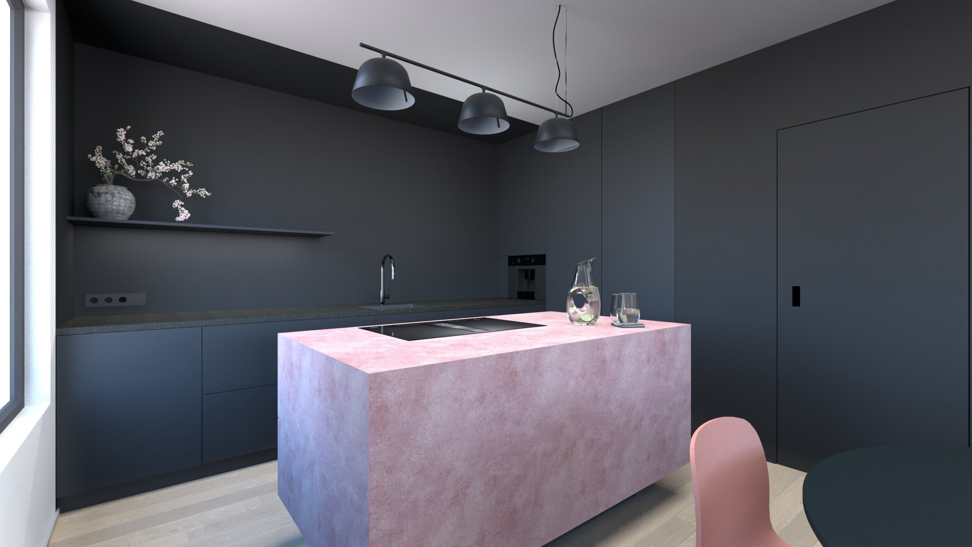 Living pro mladou rodinu
Koncept návrhu staví na 3 pilířích. Barevnost, černý design s blue navy nebo cherry blossom pink akcenty, je dominantou návrhu. Dále…