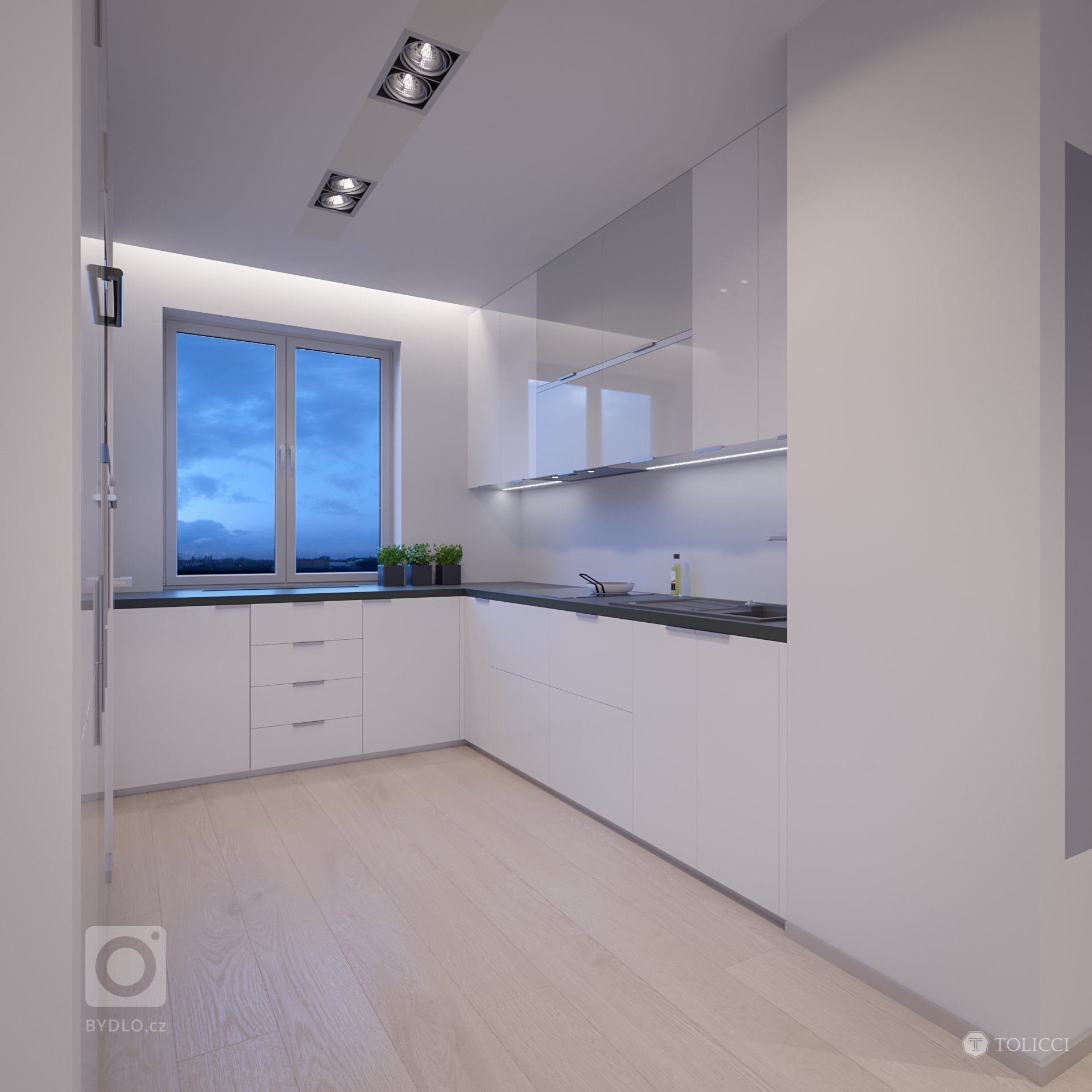 Navrhnutý interiér odráža predstavu klienta o vytvorení čistého, elegantného a svetlého interiéru s doplnkovou žltou farbou, moderného prístupu k osvetleniu…